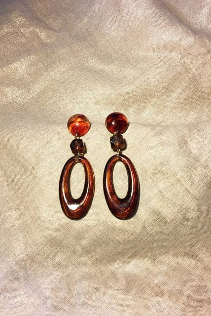 Amberesque Oval Drop Earrings