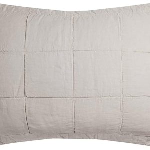 Bambury French Flax Linen Quilted Pillow Sham Bedroom linen